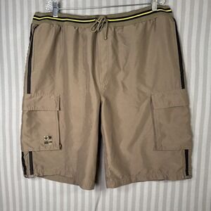 OTB Men's Cargo Shorts Green Size XL Drawstring